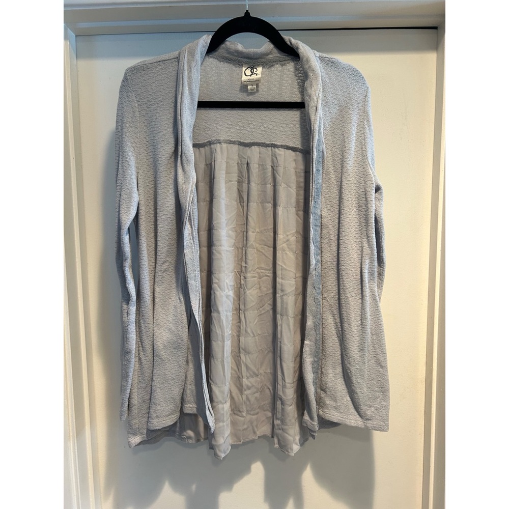 Light Gray Open Front Sweater